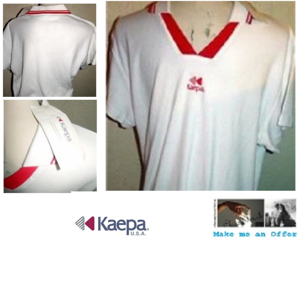 Kaepa  NWT  White / Red Trim Men'sSport Shirt
